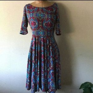LuLaRoe Pleated Printed Dress